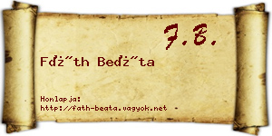 Fáth Beáta névjegykártya