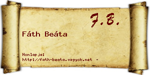 Fáth Beáta névjegykártya