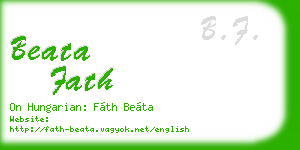 beata fath business card